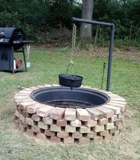آموزش ساخت منقل ذغالی – ساخت آتش دان، منقل بتنی در باغ 